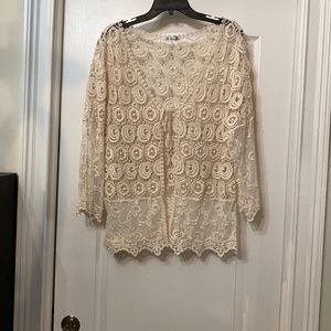 SOLDMeiNa lace cream kimono